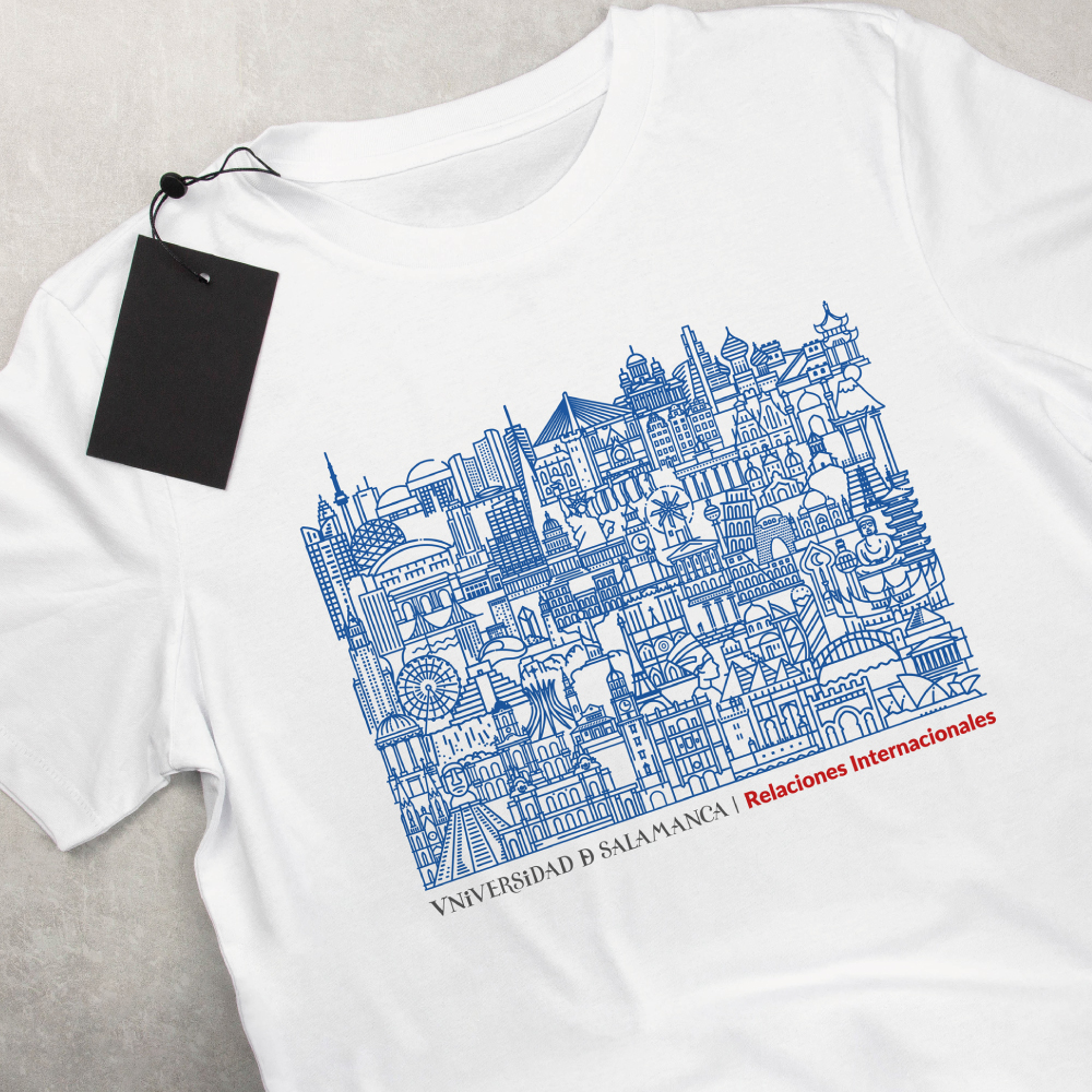 Camiseta, merchandising Servicio de Relaciones Internacionales de la Universidad de Salamanca