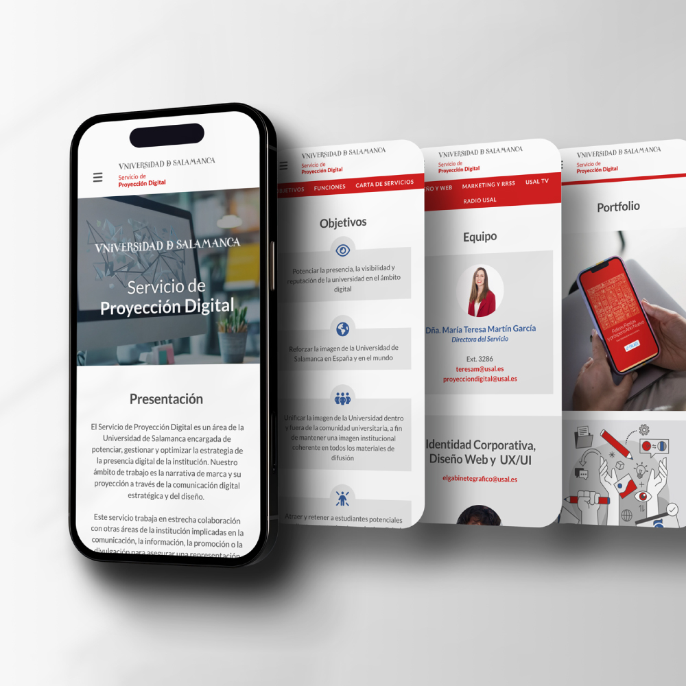 Desarrollo web para servicios y unidades, Universidad de Salamanca